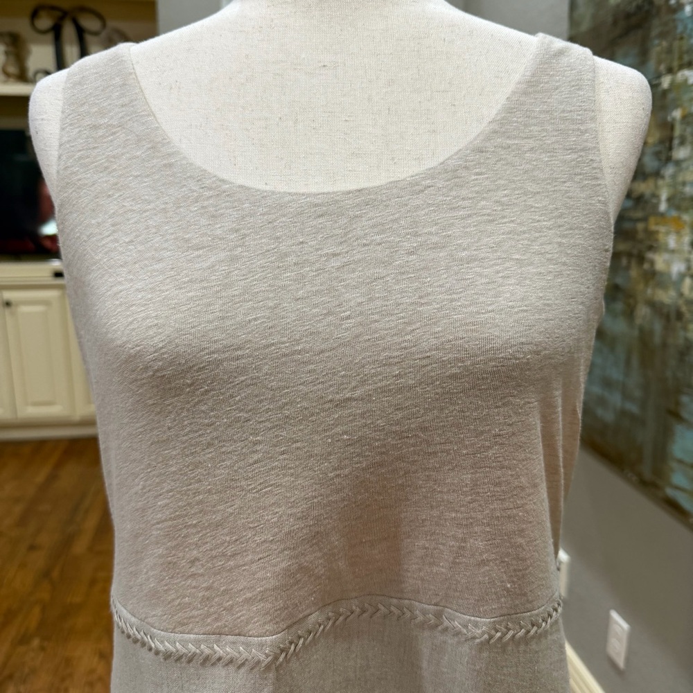 J. Jill Beige Sleeveless Midi Dress - Picture 4 of 16